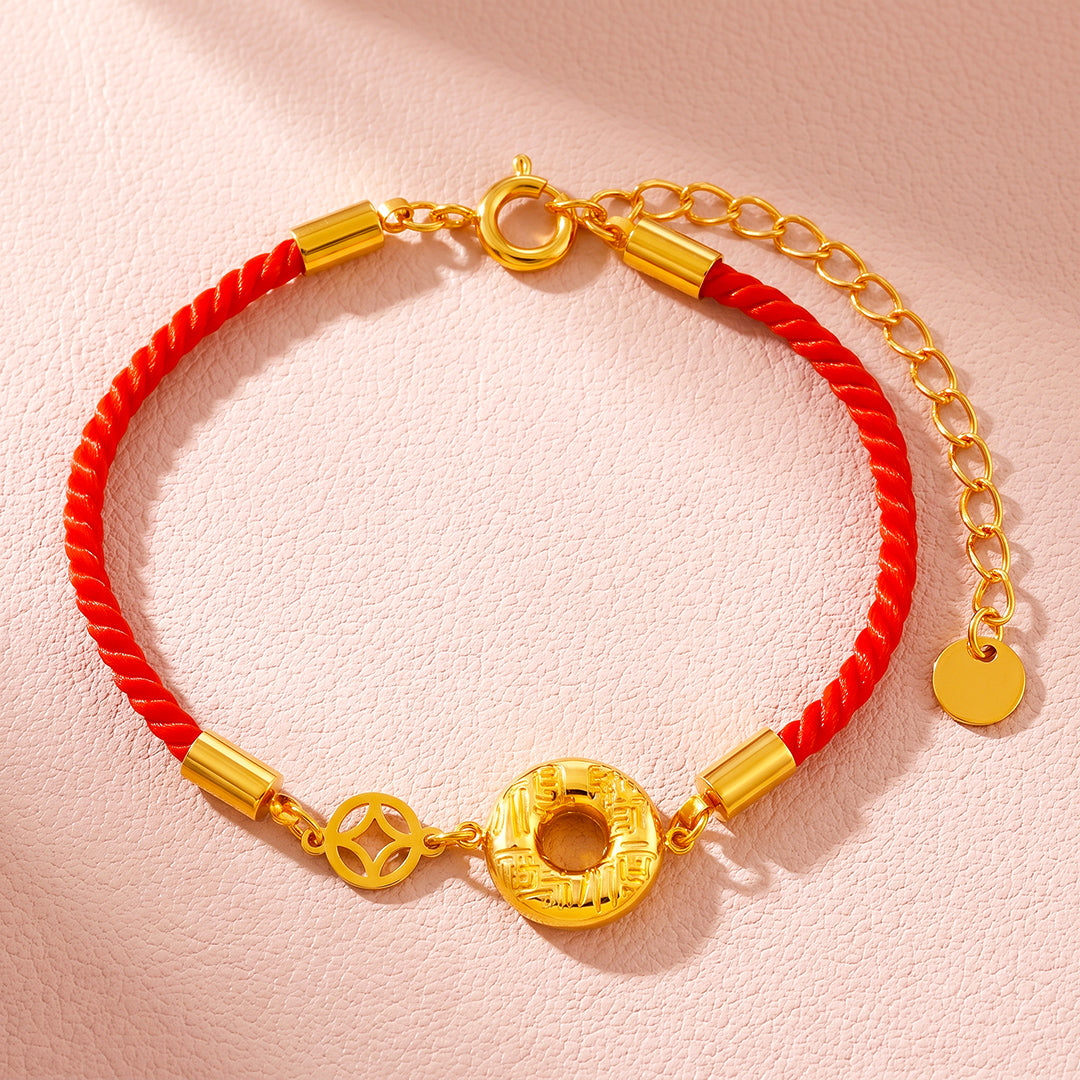 Fortune Coin Red Rope Bracelet | Women&