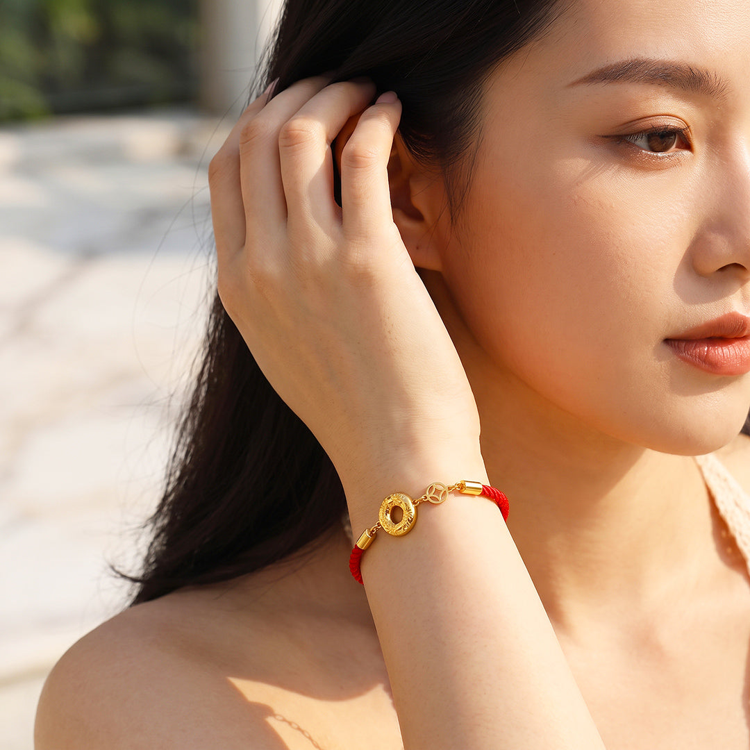 Fortune Coin Red Rope Bracelet | Women&