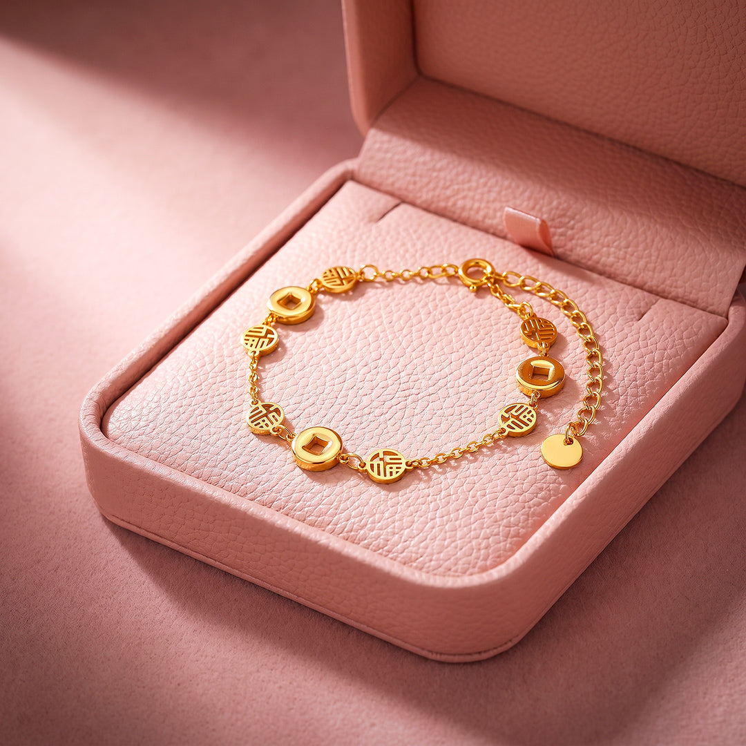 Fortune Coin &amp; Openwork Medallion Bracelet | Women&