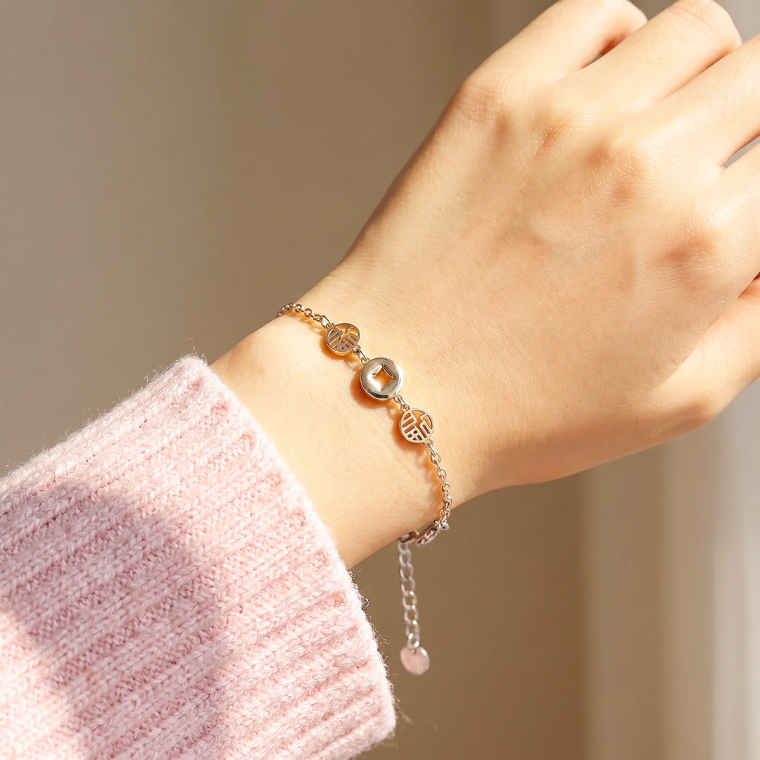 Fortune Coin &amp; Openwork Medallion Bracelet | Women&