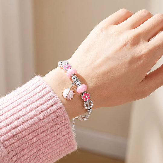 Pink Ladybug Charm Bracelet | Luxe6775
