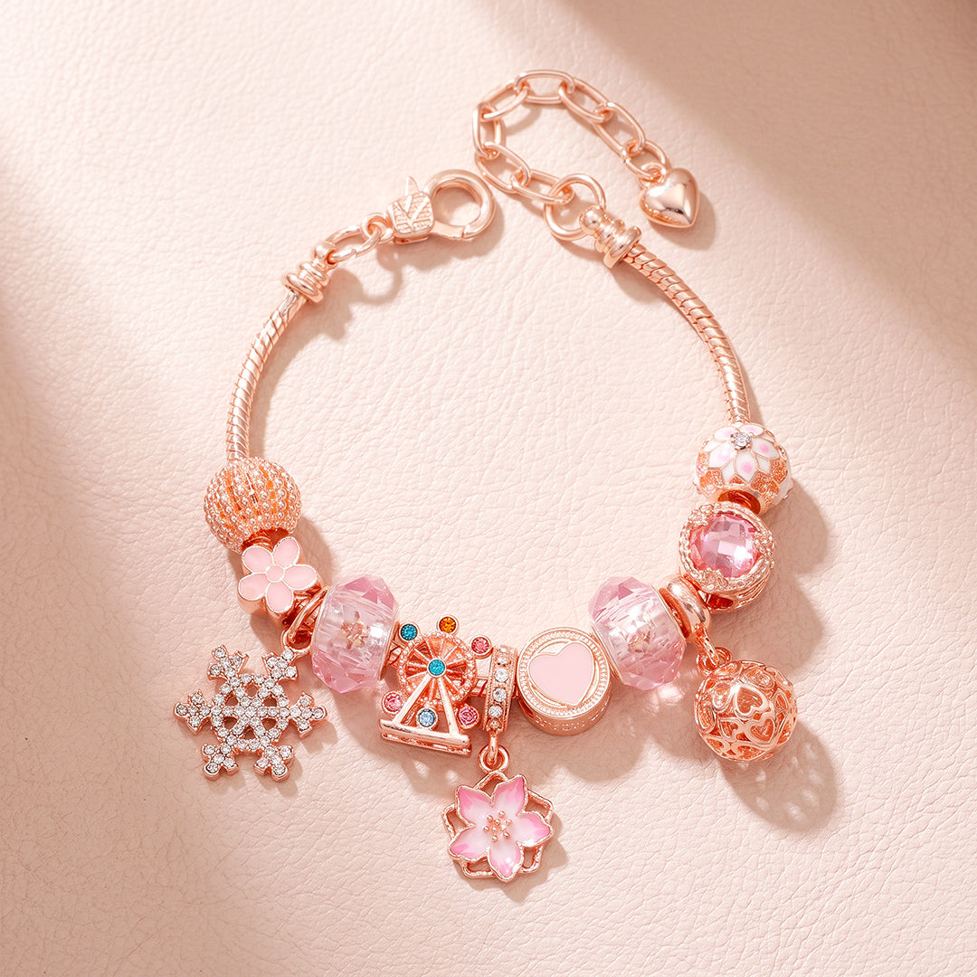 Whimsical Sakura Charm Bracelet | Luxe6782