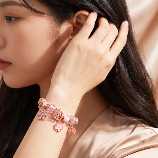 Whimsical Sakura Charm Bracelet | Luxe6782