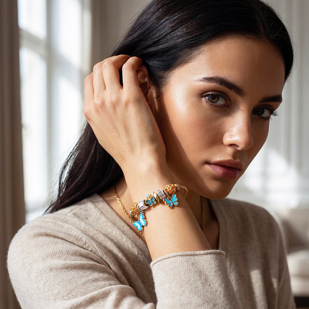 Butterfly Charm Cuff Bracelet | Luxe6788