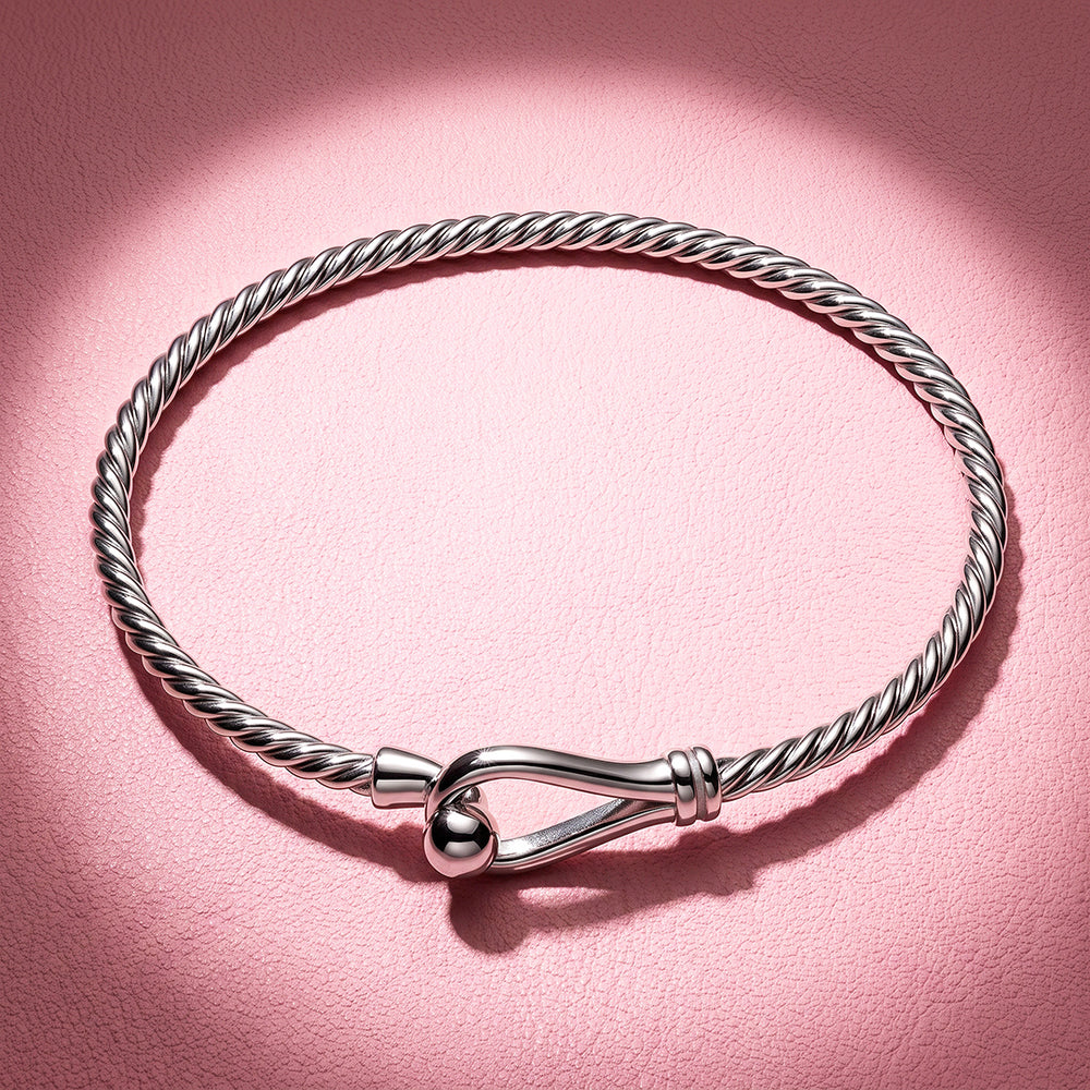 Twisted Cable Hook Bangle | Women's Bangle | Luxe6798