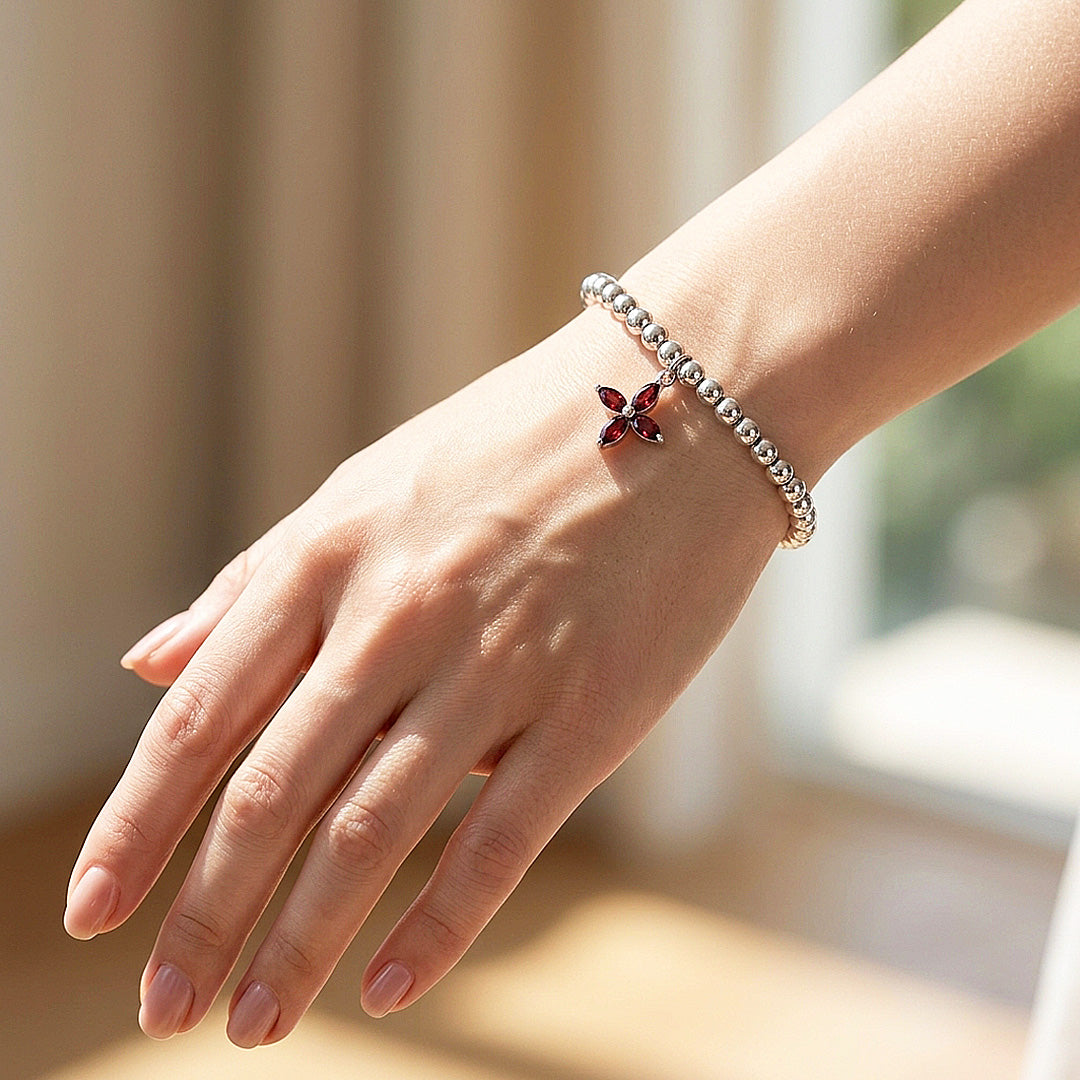Birthstone Flower Bracelet | Luxe6800