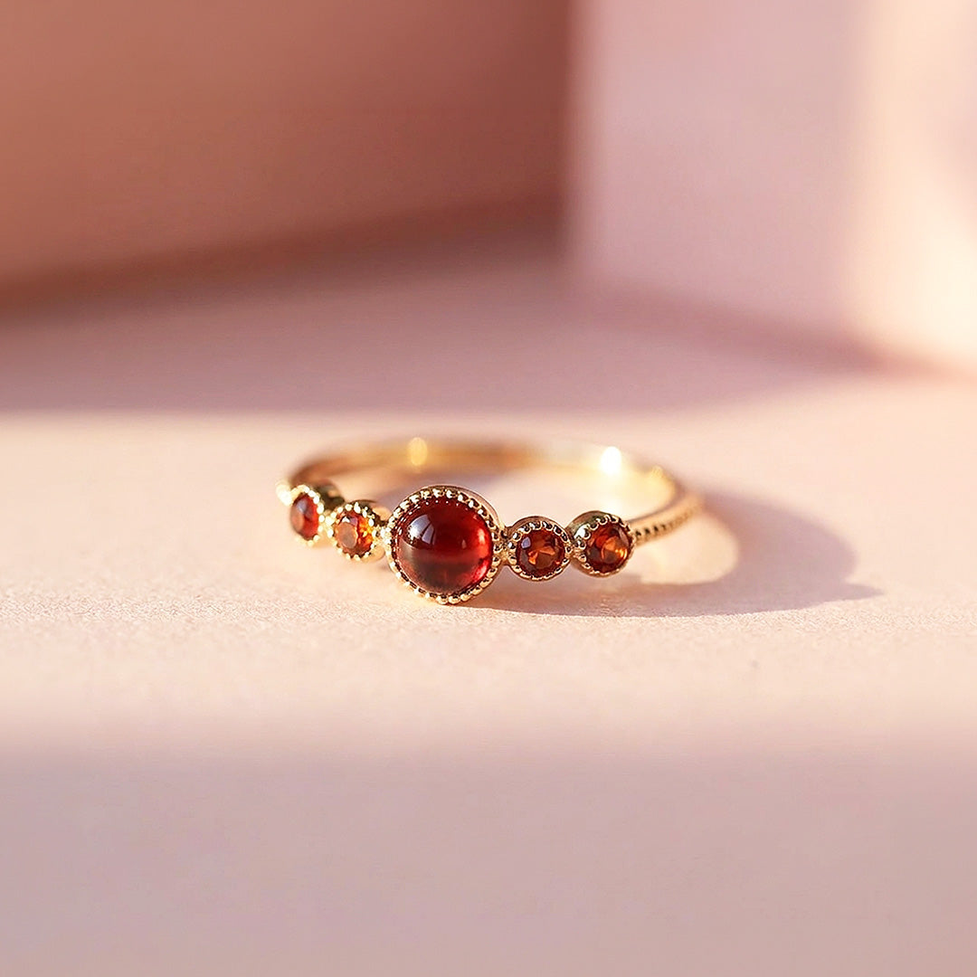 Elysia Bezel-Set Crimson Five-Stone | Women&