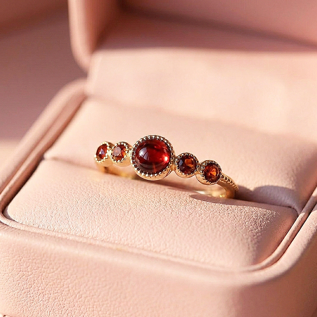 Elysia Bezel-Set Crimson Five-Stone | Women&