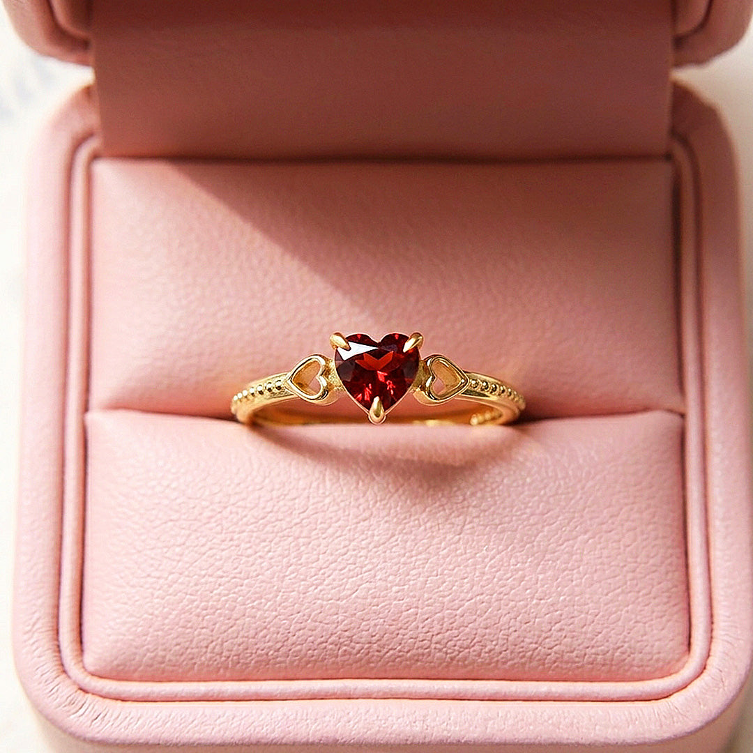 Red Heart Solitaire Band | Women&