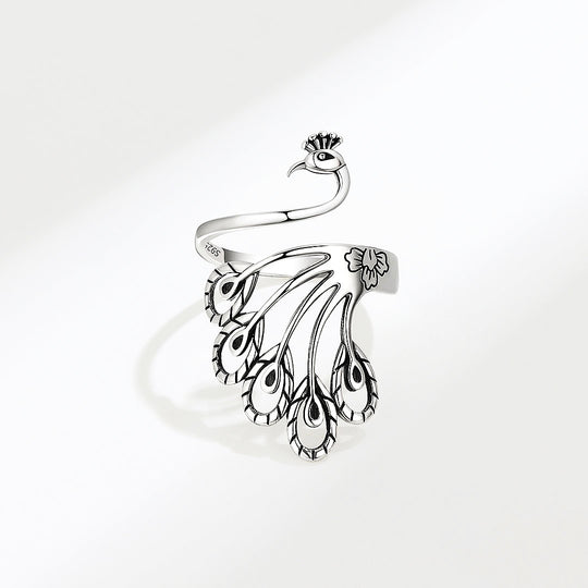 Luxe9168 Awe-Inspiring Peacock Ring Adjustable Ring - Tiara.com.sg Singapore Jewelry & Bags