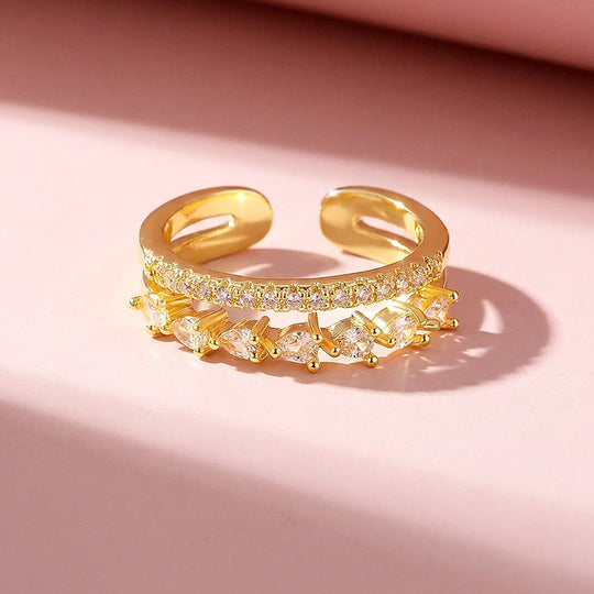 Double-Row Pear and Pavé Layered Band | Clearance Sale | Luxe9174