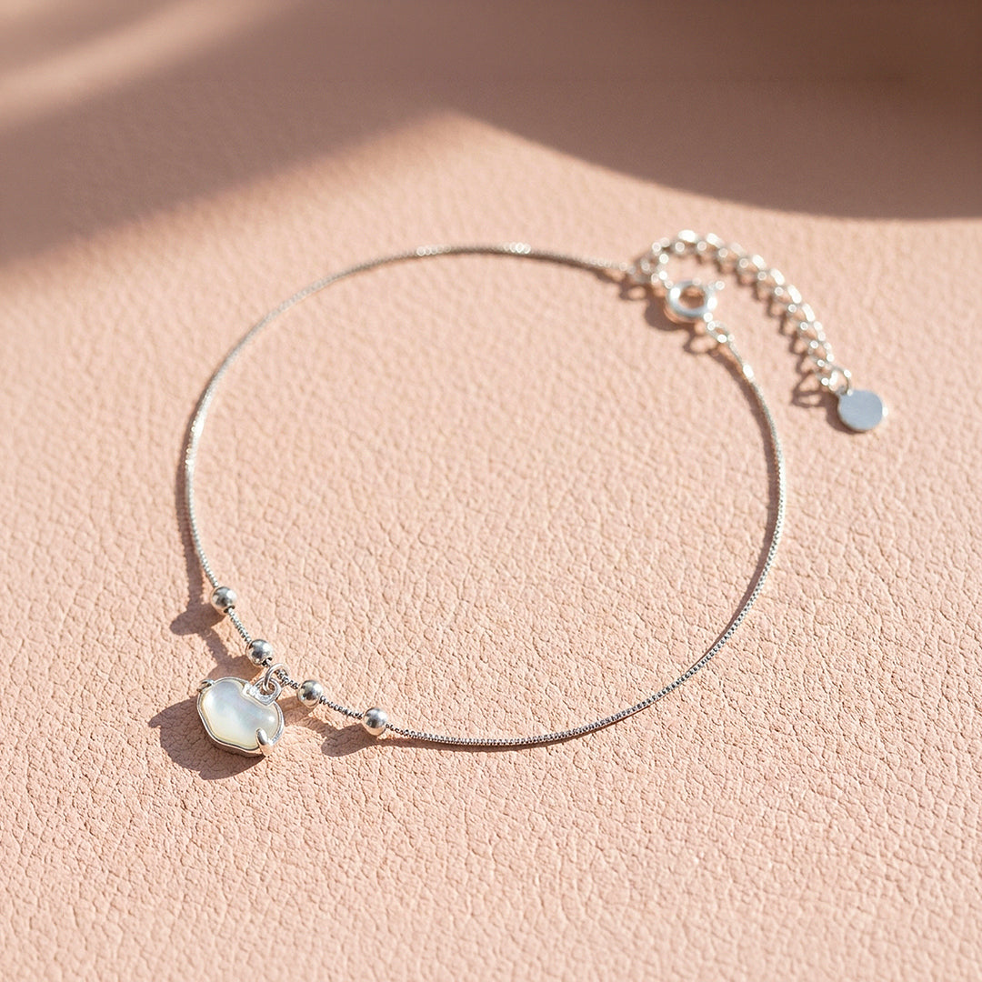 Luminous Heart &amp; Beaded Station | Anklet | Luxe9208