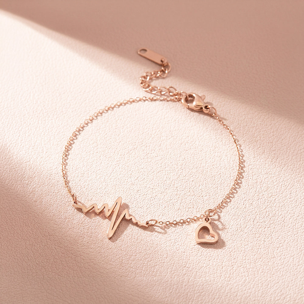 Heartbeat Lifeline & Open Heart | Anklet | Luxe9217