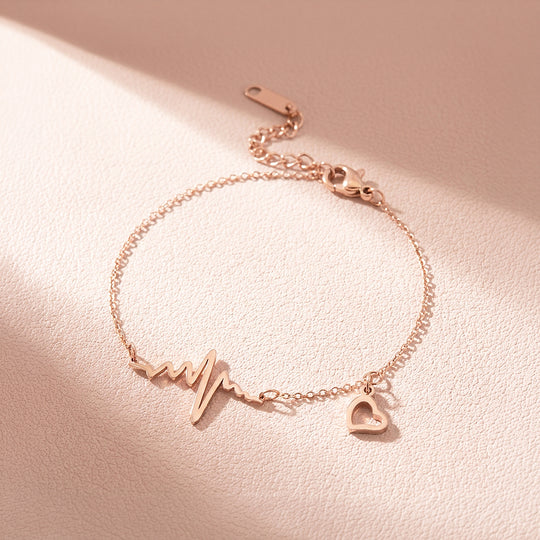 Heartbeat Lifeline &amp; Open Heart | Anklet | Luxe9217