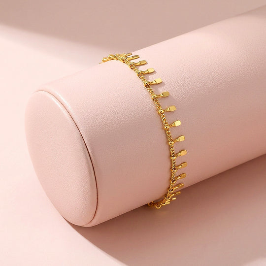 Mini Geometric Bar Fringe | Anklet | Luxe9244