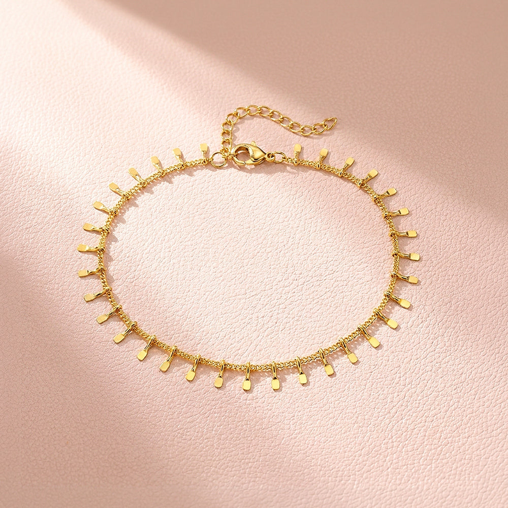 Mini Geometric Bar Fringe | Anklet | Luxe9244