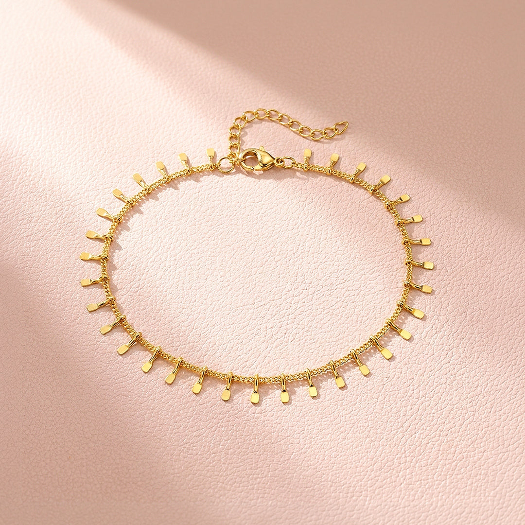 Mini Geometric Bar Fringe | Anklet | Luxe9244