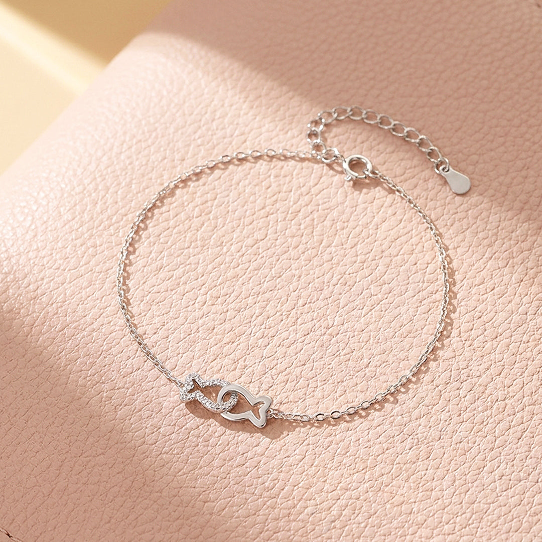 Interlocking Fish Motif | Anklet | Luxe9252