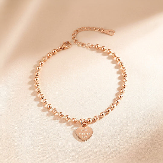 Heart Charm Bead Chain | Anklet | Luxe9261