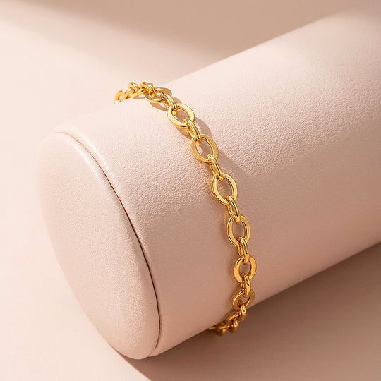 Interlocking Oval Chain | Anklet | Luxe9268