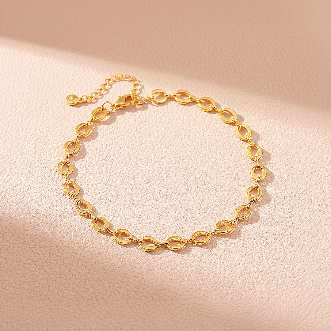 Interlocking Oval Chain | Anklet | Luxe9268