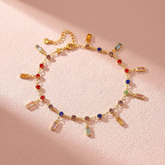 Rainbow Crystal Drop | Anklet | Luxe9269