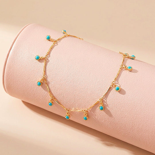 Turquoise Sun Charm | Anklet | Luxe9283