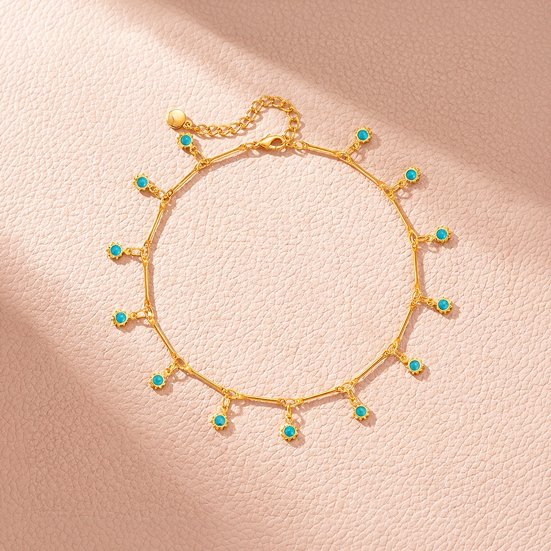 Turquoise Sun Charm | Anklet | Luxe9283