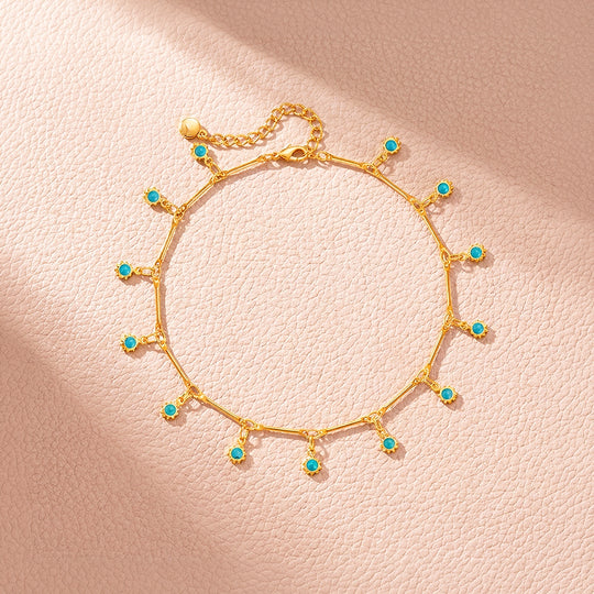 Turquoise Sun Charm | Anklet | Luxe9283