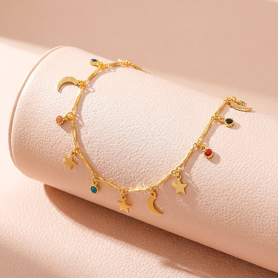 Celestial Sun, Moon &amp; Star Charms | Anklet | Luxe9284