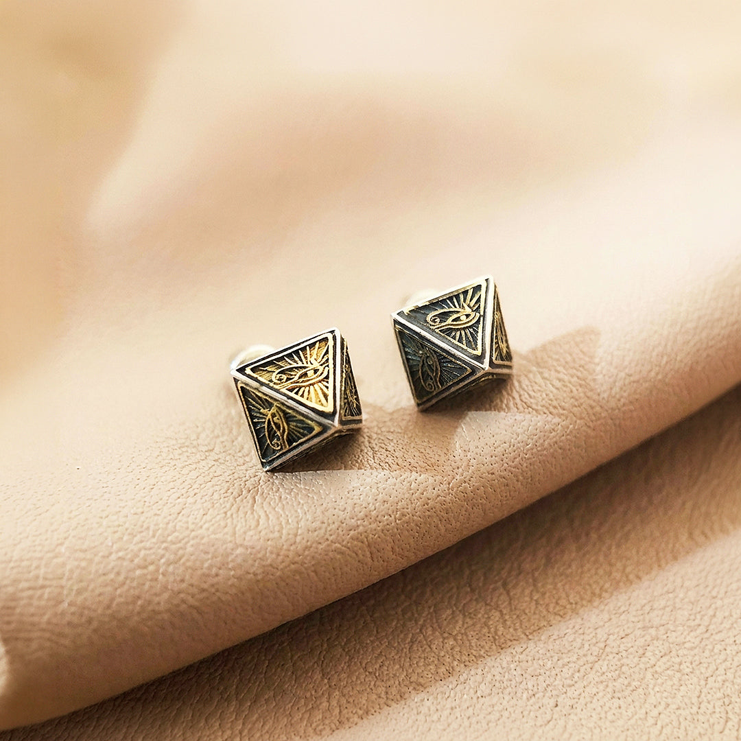 Eye of Horus Pyramid Stud | Men&