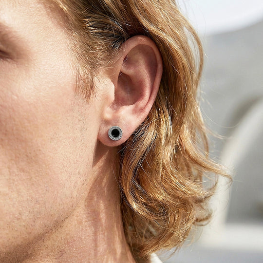 Textured Round Stud | Men&