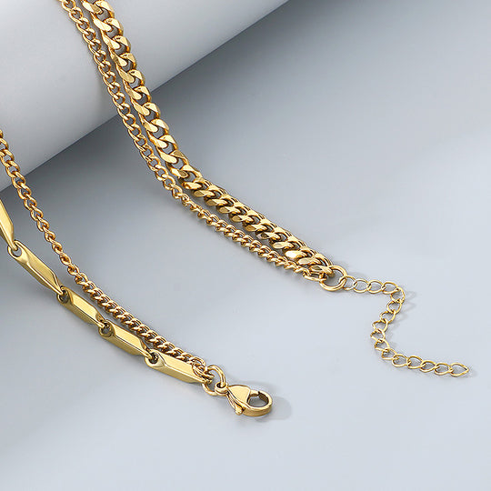Layered Bar &amp; Cuban Link | Men&
