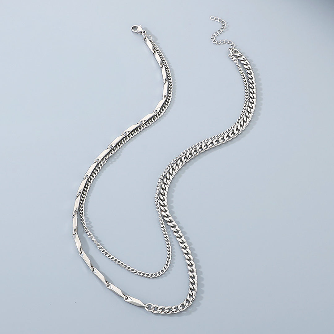 Layered Bar &amp; Cuban Link | Men&