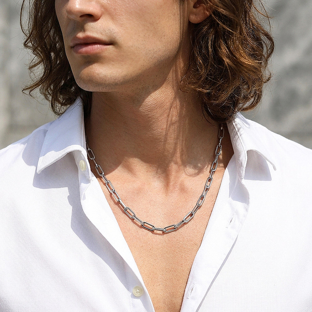 Paperclip Link Chain | Men's Necklace | MN1087