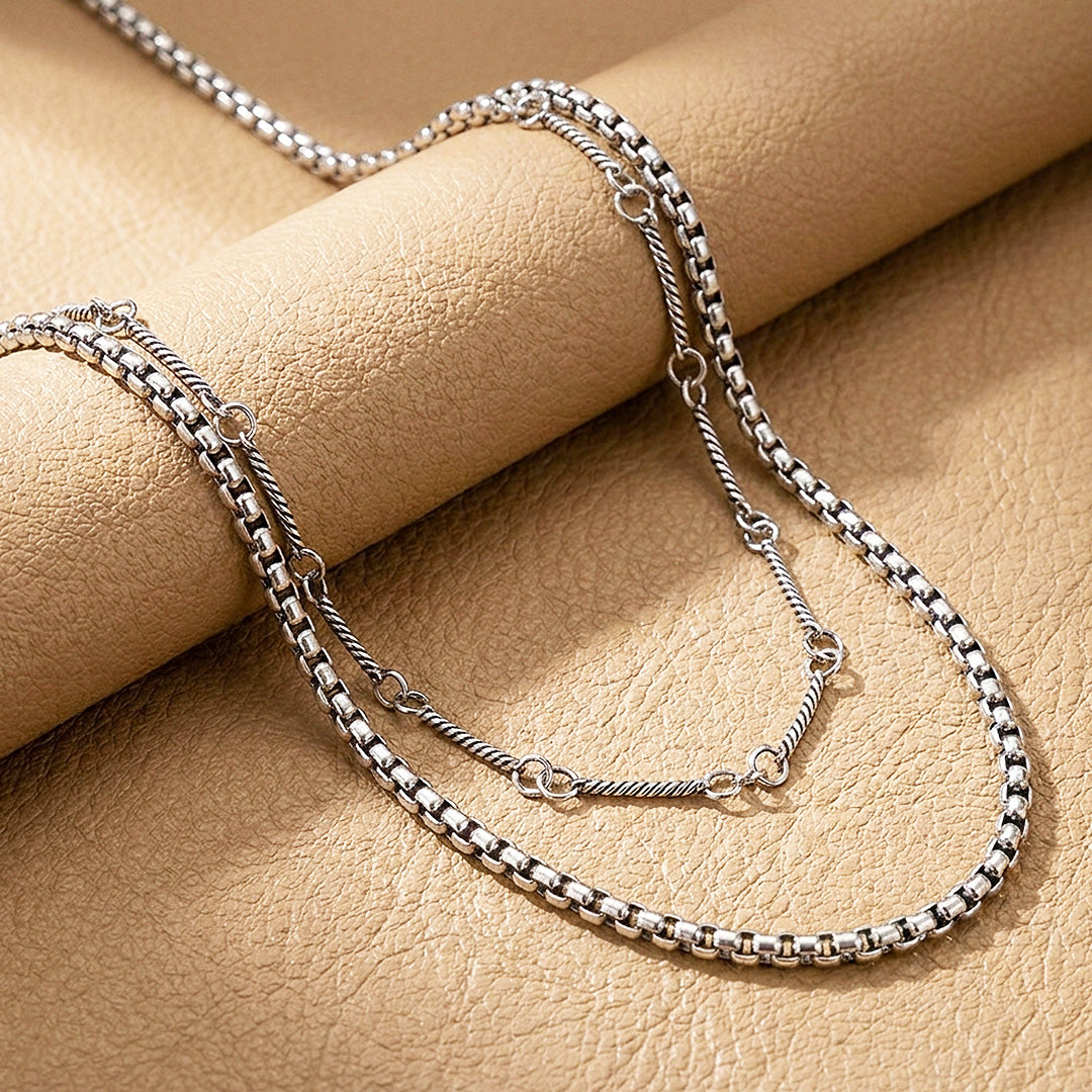 Layered Box &amp; Twisted Link | Men&