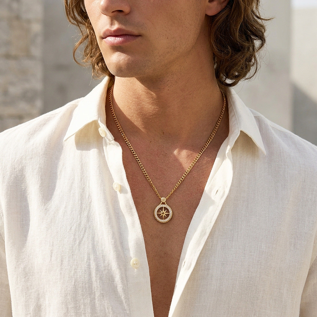 North Star Compass Pendant | Men&