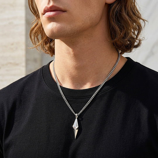 3D Geometric Diamond Pendant | Men&