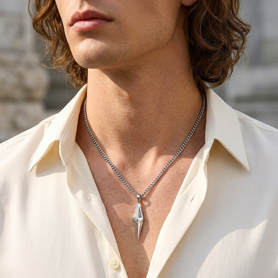 3D Geometric Diamond Pendant | Men&