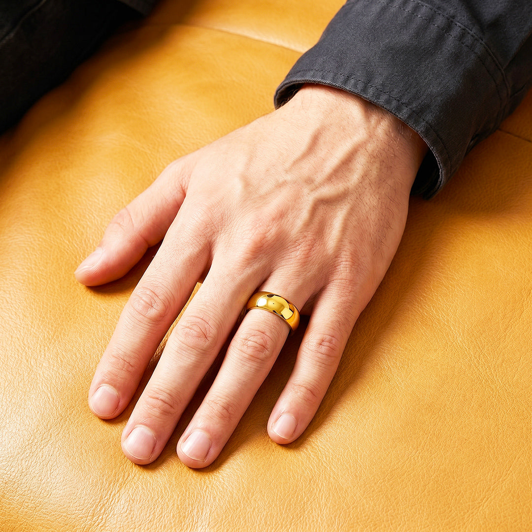 Midas Touch | High Polish Gold Domed Tungsten Carbide Ring