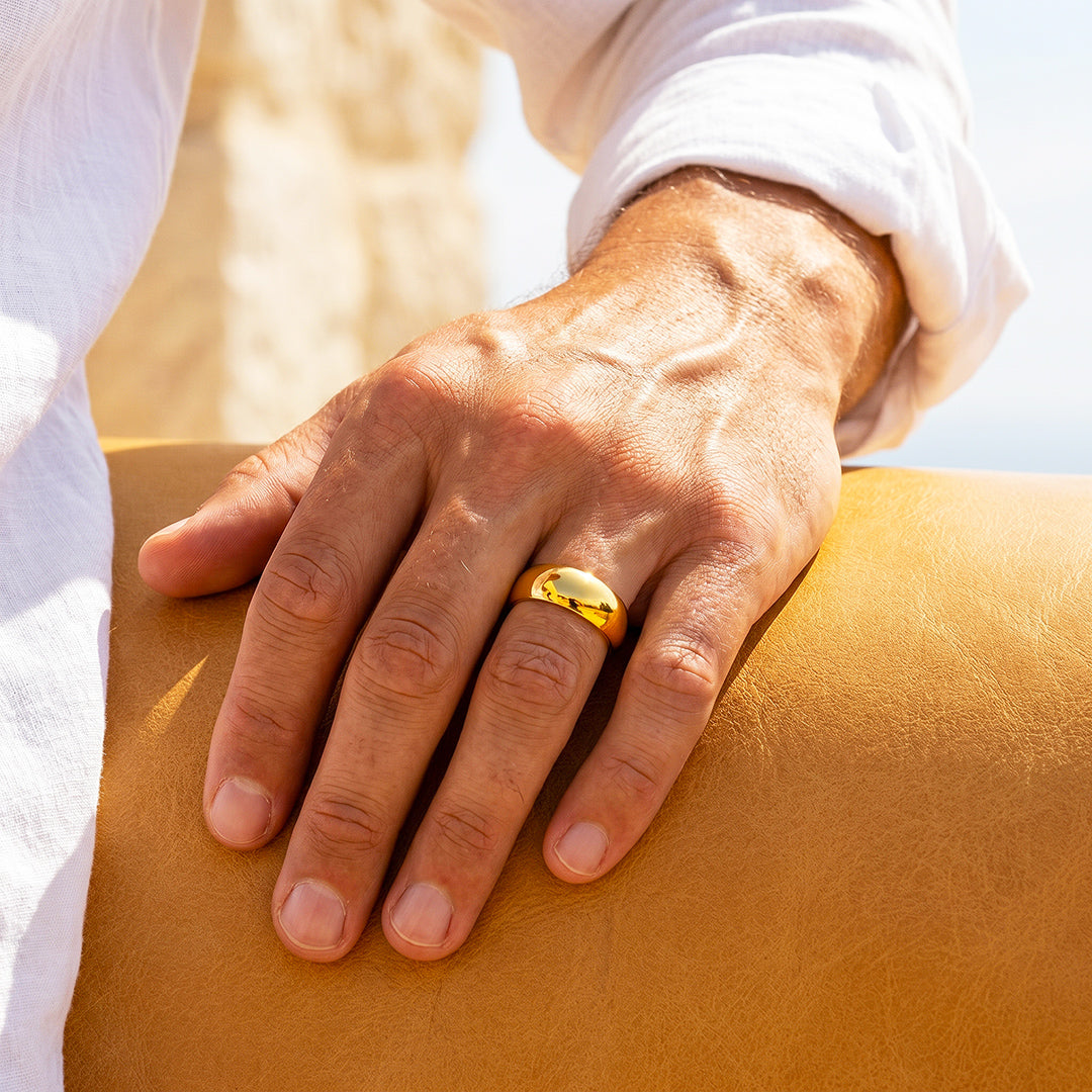 Midas Touch | High Polish Gold Domed Tungsten Carbide Ring