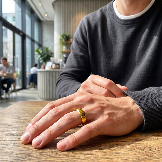 Midas Touch | High Polish Gold Domed Tungsten Carbide Ring