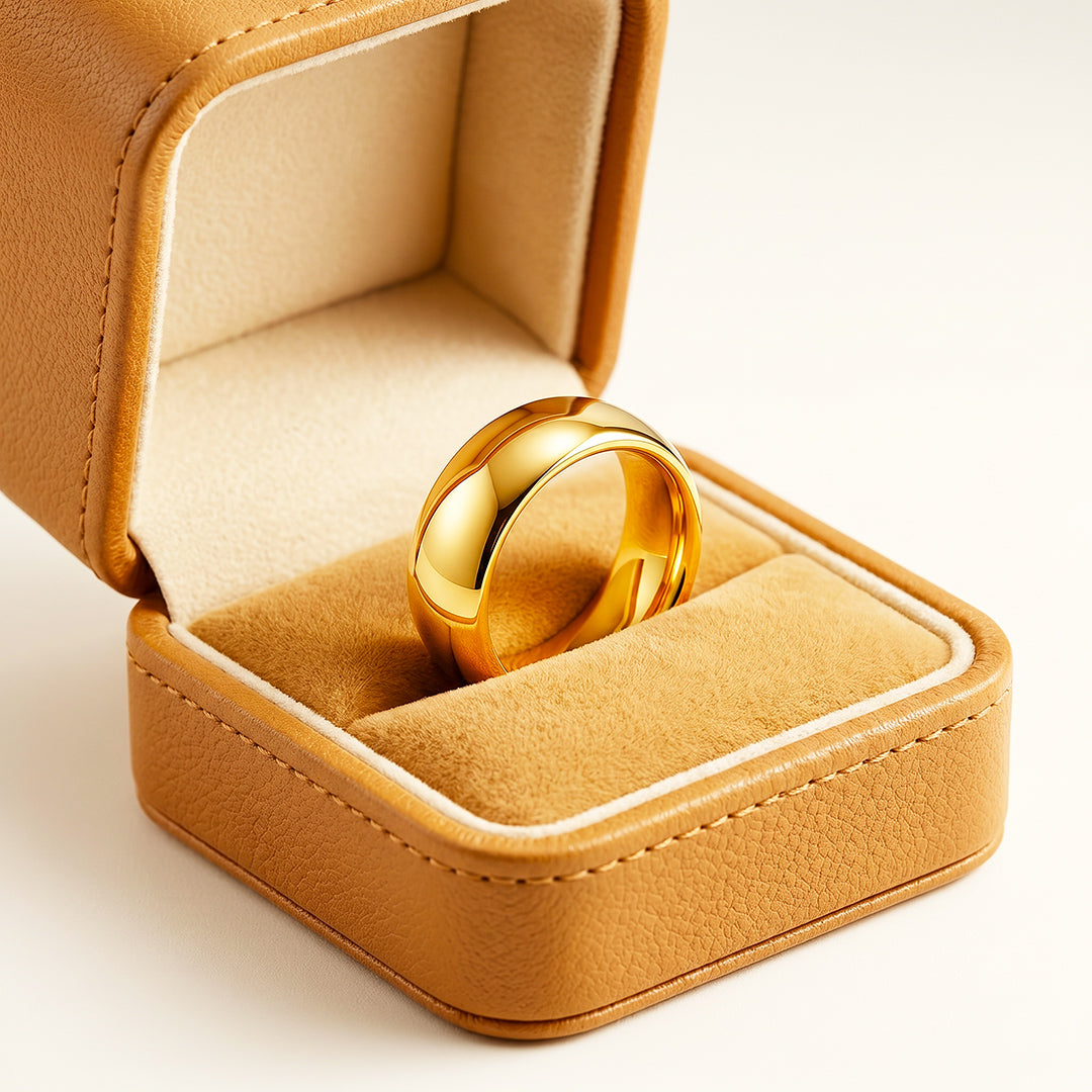Midas Touch | High Polish Gold Domed Tungsten Carbide Ring