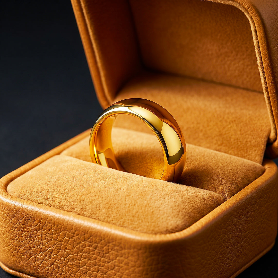 Midas Touch | High Polish Gold Domed Tungsten Carbide Ring