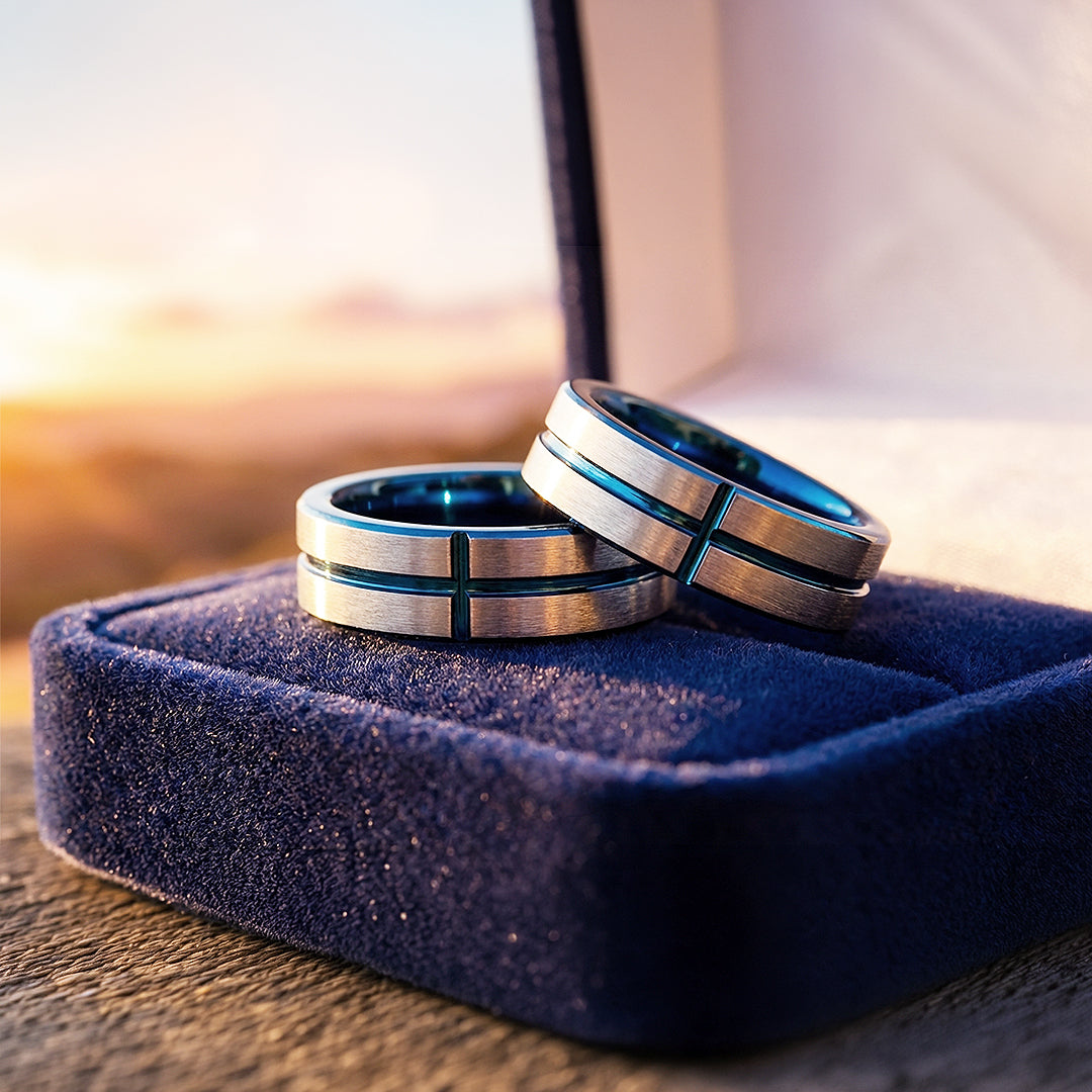 Niche | Tungsten Couple Rings | Silver Wedding Bands - Ring | Singapore Jewellery, Wedding Rings & Gifts | Same Day Delivery | Tiara.com.sg