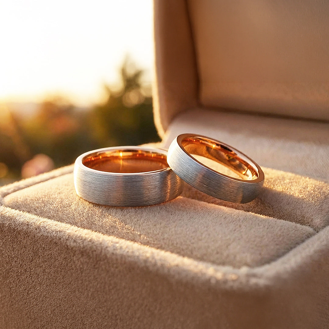 Noble | Tungsten Couple Rings | Silver Wedding Bands - Ring | Singapore Jewellery, Wedding Rings &amp; Gifts | Same Day Delivery | Tiara.com.sg