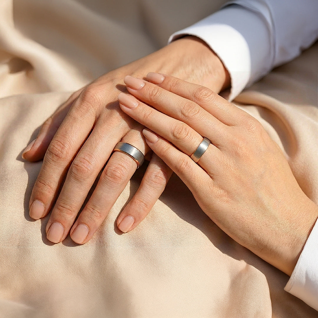 Noble | Tungsten Couple Rings | Silver Wedding Bands - Ring | Singapore Jewellery, Wedding Rings &amp; Gifts | Same Day Delivery | Tiara.com.sg