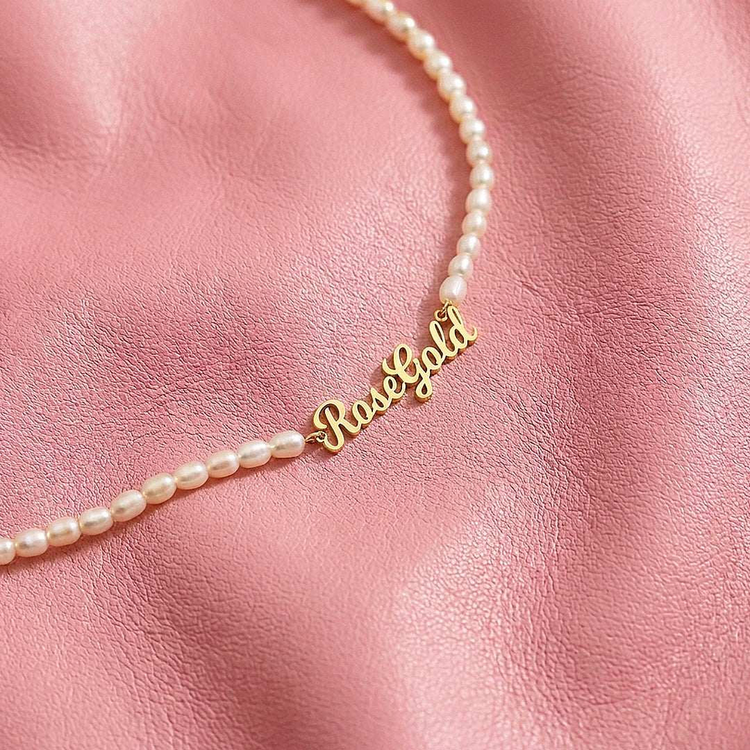 Pearl Name Necklace | Personalised Necklace | Nova1042