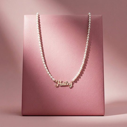 Pearl Name Necklace | Personalised Necklace | Nova1042