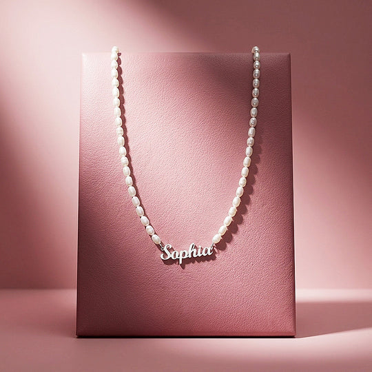 Pearl Name Necklace | Personalised Necklace | Nova1042